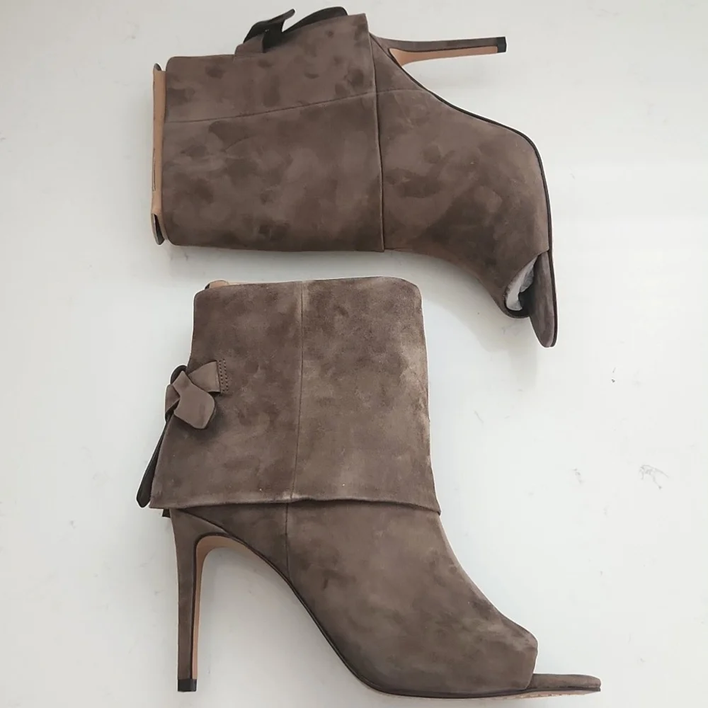 NEW VINCE CAMUTO | $159 Amesha Suede Foldover Heeled Bootie - Picture 2 of 11